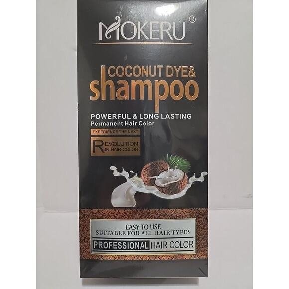 Mokeru Coconut Dye & Shampoo Hair Color Wine Red Professional Kit -NEW - Picture 1 of 7